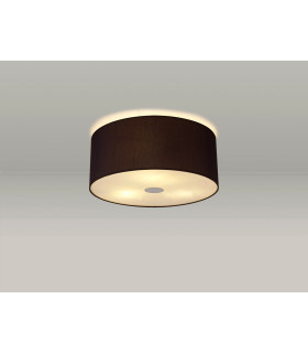 Baymont Polished Chrome 3 Light E27 Flush Ceiling With 40cm x 18cm Faux Silk Shade Black/White Laminate-2