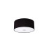 Baymont Polished Chrome 3 Light E27 Flush Ceiling With 40cm x 18cm Faux Silk Shade Black/White Laminate-4