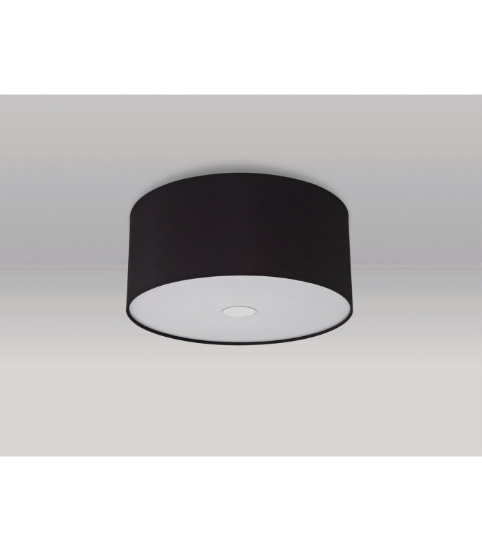 Baymont Polished Chrome 3 Light E27 Flush Ceiling With 40cm x 18cm Dual Faux Silk Shade Black/Green Olive-13