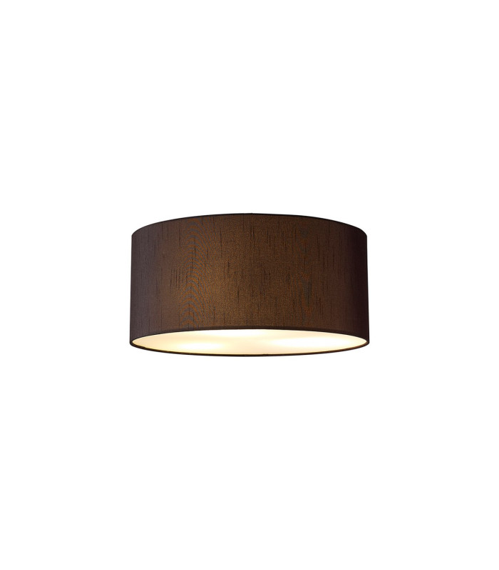 Baymont White 3 Light E27 Universal Flush Ceiling Fixture With 40cm x 18cm Faux Silk Shade Black/White Laminate-1