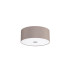 Baymont Polished Chrome 3 Light E27 Flush Ceiling With 40cm x 18cm Faux Silk Shade Grey/White Laminate-4