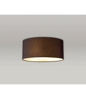 Baymont White 3 Light E27 Universal Flush Ceiling Fixture With 40cm x 18cm Faux Silk Shade Black/White Laminate-2