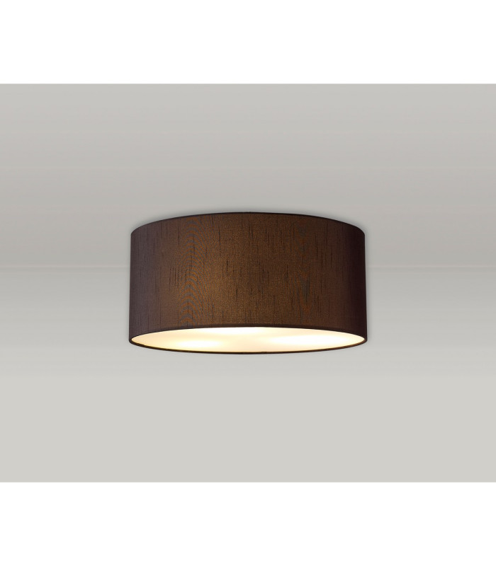 Baymont White 3 Light E27 Universal Flush Ceiling Fixture With 40cm x 18cm Faux Silk Shade Black/White Laminate-2