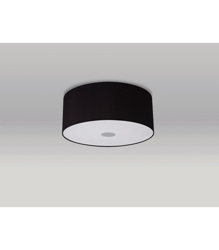 Baymont Polished Chrome 3 Light E27 Flush Ceiling With 40cm x 18cm Faux Silk Shade Black/White Laminate-13