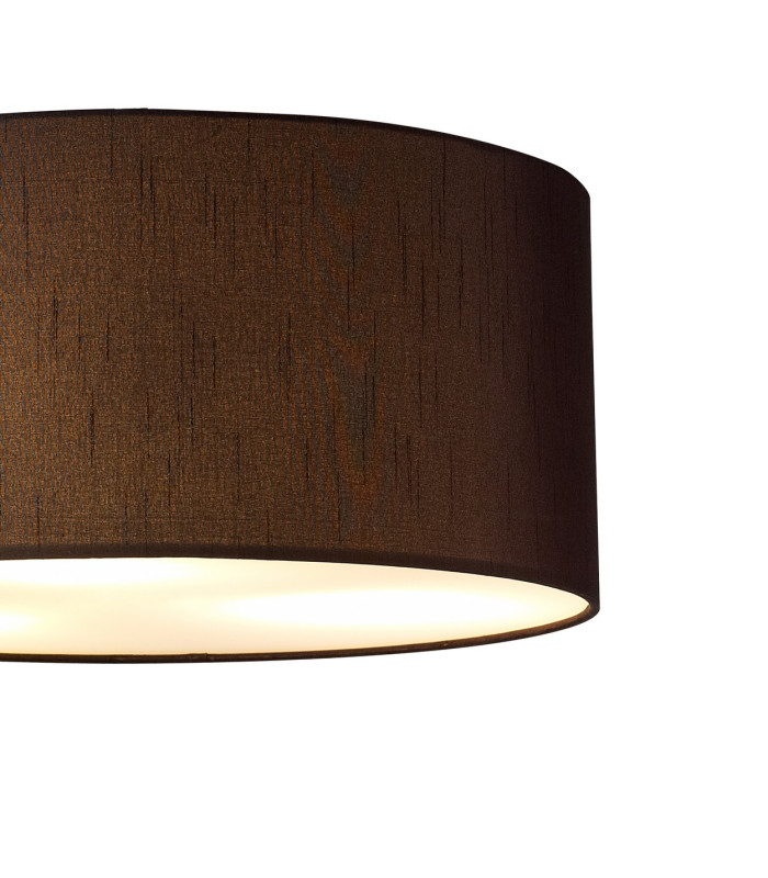 Baymont White 3 Light E27 Universal Flush Ceiling Fixture With 40cm x 18cm Faux Silk Shade Black/White Laminate-5