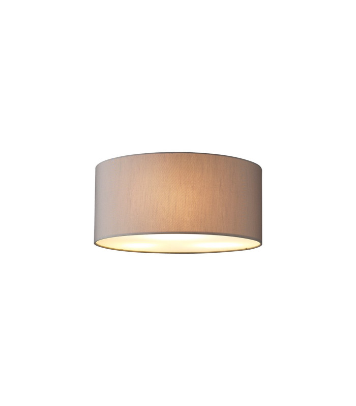 Baymont White 3 Light E27 Universal Flush Ceiling Fixture With 40cm x 18cm Faux Silk Shade Grey/White Laminate-1