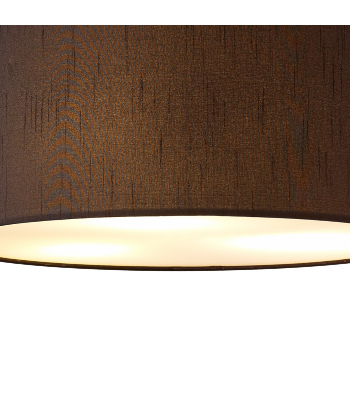 Baymont White 3 Light E27 Universal Flush Ceiling Fixture With 40cm x 18cm Faux Silk Shade Black/White Laminate-7