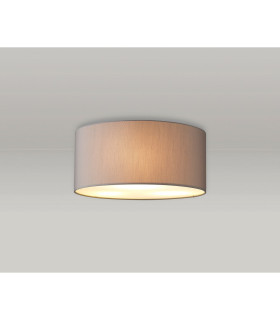 Baymont White 3 Light E27 Universal Flush Ceiling Fixture With 40cm x 18cm Faux Silk Shade Grey/White Laminate-2