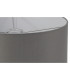 Baymont Polished Chrome 3 Light E27 Flush Ceiling With 40cm x 18cm Faux Silk Shade Grey/White Laminate-10