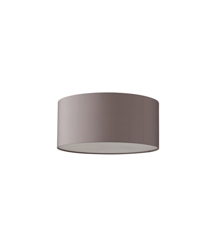 Baymont White 3 Light E27 Universal Flush Ceiling Fixture With 40cm x 18cm Faux Silk Shade Grey/White Laminate-4
