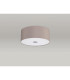 Baymont Polished Chrome 3 Light E27 Flush Ceiling With 40cm x 18cm Faux Silk Shade Grey/White Laminate-13