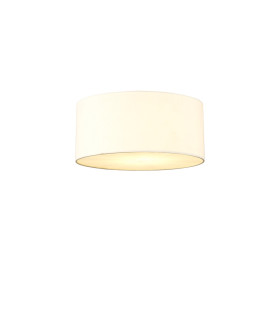 Baymont White 3 Light E27 Universal Flush Ceiling Fixture With 40cm x 18cm Faux Silk Shade Ivory Pearl/White Laminate-1