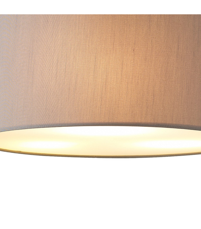 Baymont White 3 Light E27 Universal Flush Ceiling Fixture With 40cm x 18cm Faux Silk Shade Grey/White Laminate-7