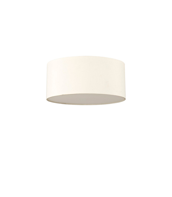 Baymont White 3 Light E27 Universal Flush Ceiling Fixture With 40cm x 18cm Faux Silk Shade Ivory Pearl/White Laminate-4