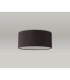 Baymont White 3 Light E27 Universal Flush Ceiling Fixture With 40cm x 18cm Faux Silk Shade Black/White Laminate-15