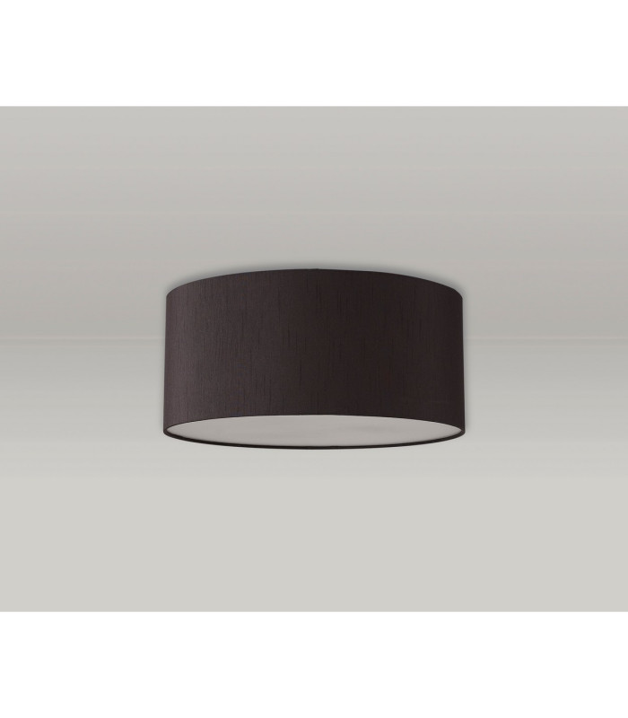 Baymont White 3 Light E27 Universal Flush Ceiling Fixture With 40cm x 18cm Faux Silk Shade Black/White Laminate-15