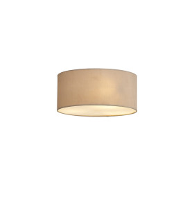 Baymont White 3 Light E27 Universal Flush Ceiling Fixture With 40cm x 18cm Dual Faux Silk Shade Nude Beige/Moonlight-1
