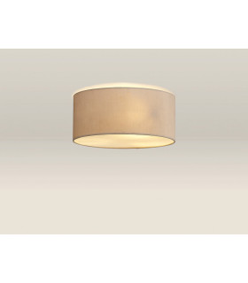 Baymont White 3 Light E27 Universal Flush Ceiling Fixture With 40cm x 18cm Dual Faux Silk Shade Nude Beige/Moonlight-2