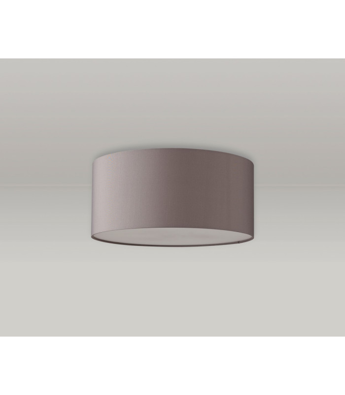 Baymont White 3 Light E27 Universal Flush Ceiling Fixture With 40cm x 18cm Faux Silk Shade Grey/White Laminate-15
