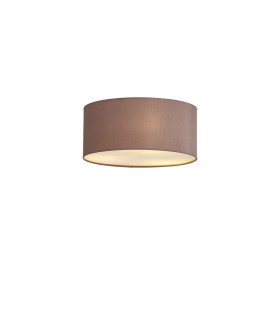 Baymont White 3 Light E27 Universal Flush Ceiling Fixture With 40cm x 18cm Dual Faux Silk Shade Taupe/Halo Gold-1