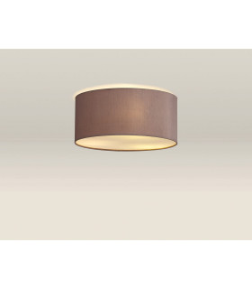Baymont White 3 Light E27 Universal Flush Ceiling Fixture With 40cm x 18cm Dual Faux Silk Shade Taupe/Halo Gold-2