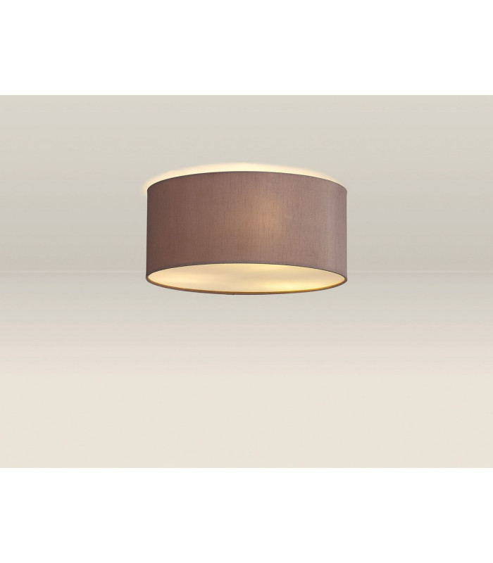 Baymont White 3 Light E27 Universal Flush Ceiling Fixture With 40cm x 18cm Dual Faux Silk Shade Taupe/Halo Gold-2