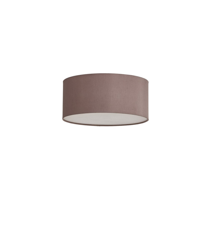 Baymont White 3 Light E27 Universal Flush Ceiling Fixture With 40cm x 18cm Dual Faux Silk Shade Taupe/Halo Gold-4