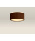 Baymont White 3 Light E27 Universal Flush Ceiling Fixture With 40cm x 18cm Dual Faux Silk Shade Raw Cocoa/Grecian Bronze-2