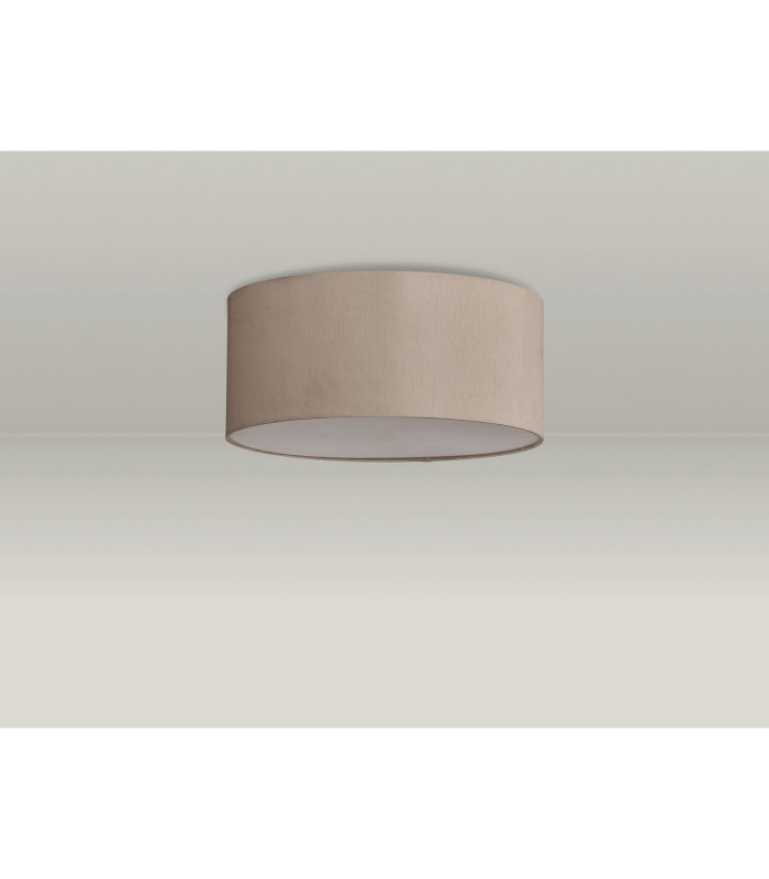 Baymont White 3 Light E27 Universal Flush Ceiling Fixture With 40cm x 18cm Dual Faux Silk Shade Nude Beige/Moonlight-12
