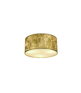Baymont White 3 Light E27 Universal Flush Ceiling Fixture With 40cm x 18cm Gold Leaf With White Lining Shade-1
