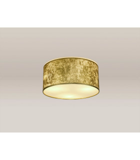 Baymont White 3 Light E27 Universal Flush Ceiling Fixture With 40cm x 18cm Gold Leaf With White Lining Shade-2