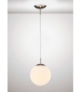 Small Globe Ceiling Pendant 1 Light E27 Frosted White Glass - 2