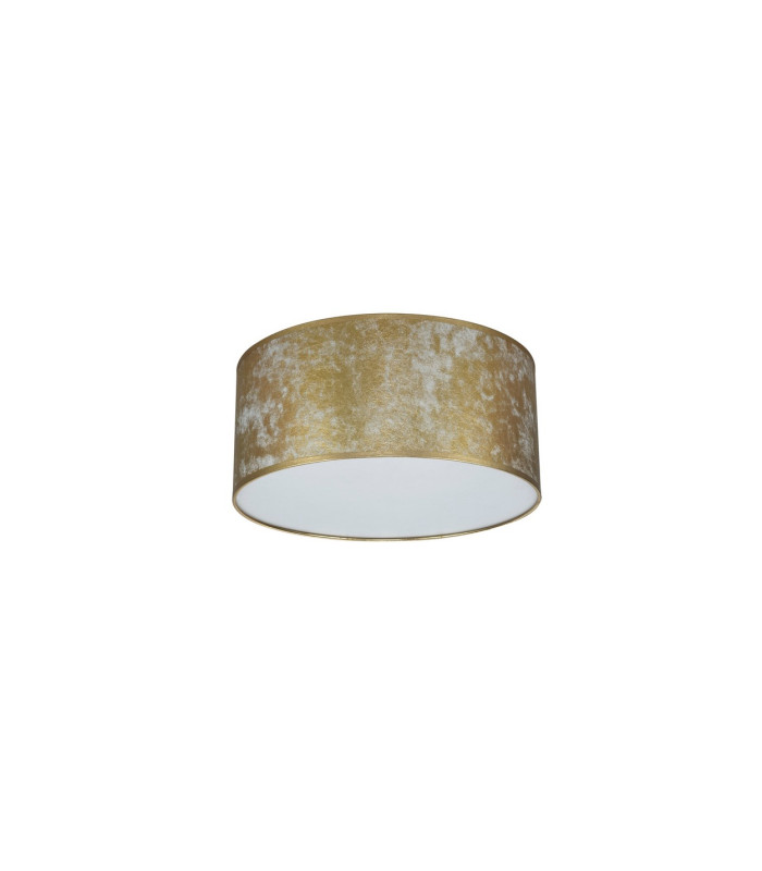 Baymont White 3 Light E27 Universal Flush Ceiling Fixture With 40cm x 18cm Gold Leaf With White Lining Shade-4