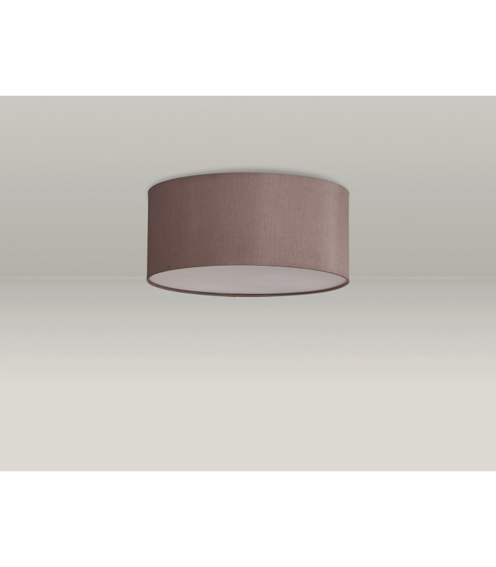 Baymont White 3 Light E27 Universal Flush Ceiling Fixture With 40cm x 18cm Dual Faux Silk Shade Taupe/Halo Gold-12