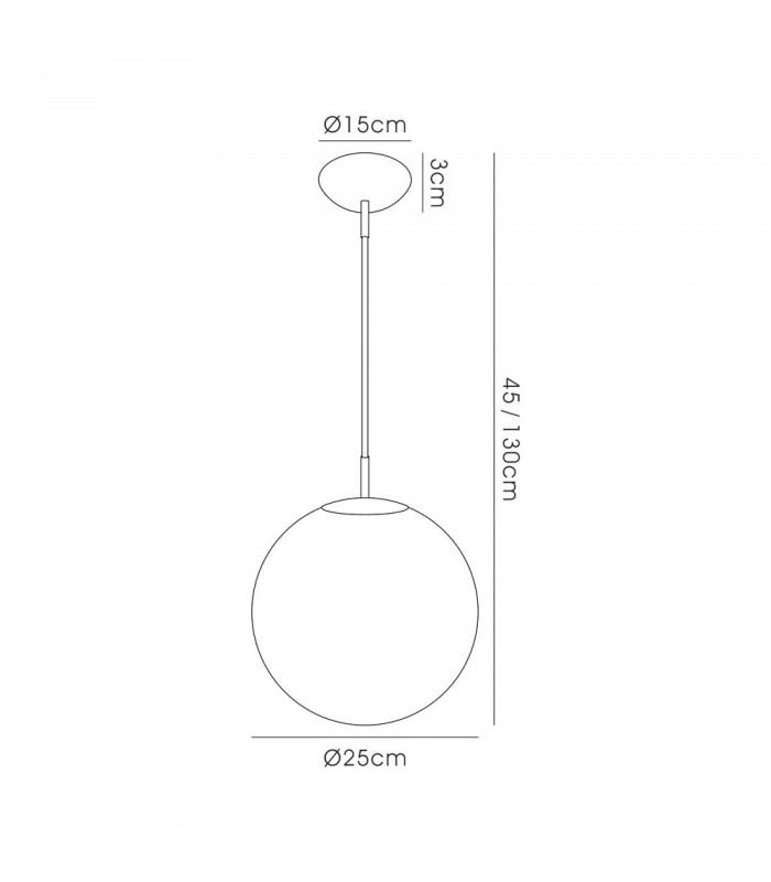 Small Globe Ceiling Pendant 1 Light E27 Frosted White Glass - 3