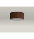 Baymont White 3 Light E27 Universal Flush Ceiling Fixture With 40cm x 18cm Dual Faux Silk Shade Raw Cocoa/Grecian Bronze-12