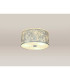 Baymont White 3 Light E27 Universal Flush Ceiling Fixture With 40cm x 18cm Silver Leaf With White Lining Shade-2