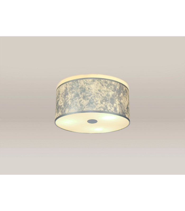 Baymont Polished Chrome 3 Light E27 Drop Flush With 40cm x 18cm Silver Leaf Shade-2