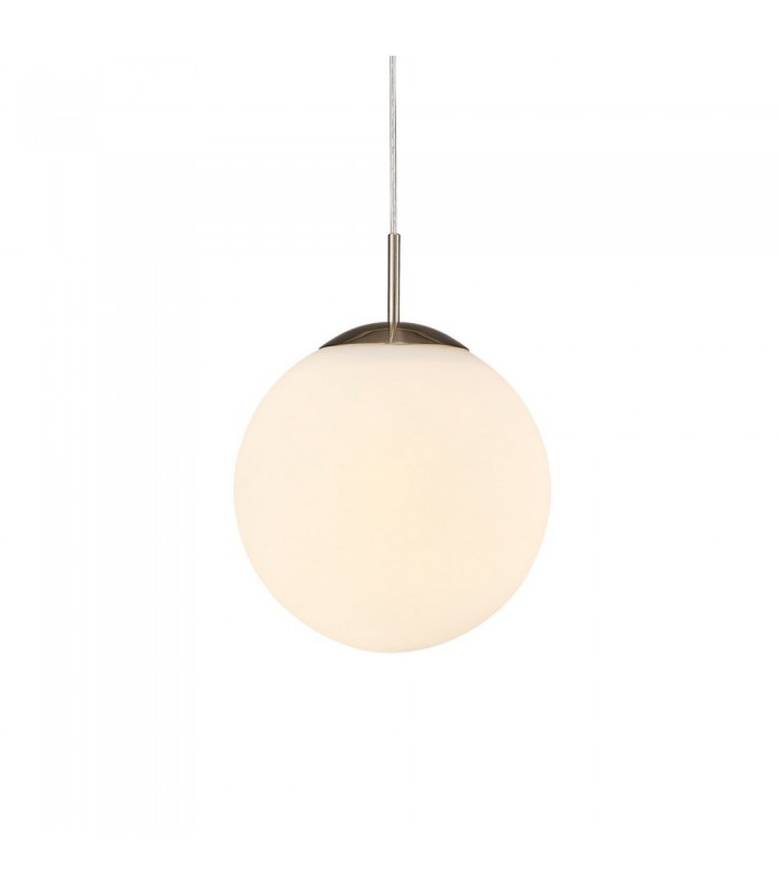 Small Globe Ceiling Pendant 1 Light E27 Frosted White Glass - 4