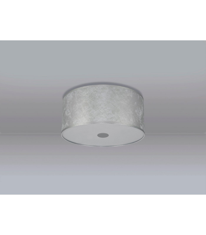 Baymont Polished Chrome 3 Light E27 Drop Flush With 40cm x 18cm Silver Leaf Shade-12