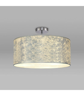 Baymont Polished Chrome 3 Light E27 Drop Flush With 50cm x 20cm Silver Leaf Shade-3