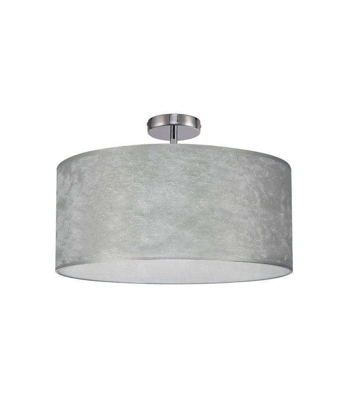 Baymont Polished Chrome 3 Light E27 Drop Flush With 50cm x 20cm Silver Leaf Shade-4