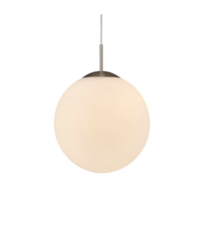 Medium Globe Ceiling Pendant 1 Light E27 Frosted White Glass - 4