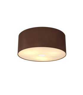 Baymont Polished Chrome 3 Light E27 Flush Ceiling With 50cm x 20cm Dual Faux Silk Shade Cocoa/Grecian Bronze-1