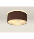 Baymont Polished Chrome 3 Light E27 Flush Ceiling With 50cm x 20cm Dual Faux Silk Shade Cocoa/Grecian Bronze-2