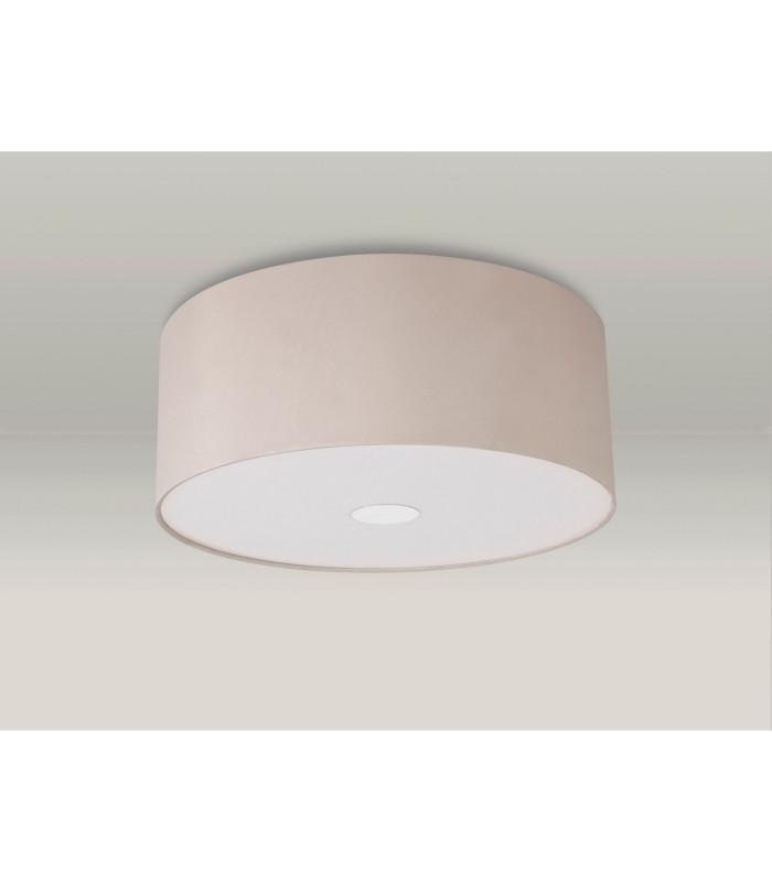 Baymont Polished Chrome 3 Light E27 Flush Ceiling With 50cm x 20cm Dual Faux Silk Shade Nude Beige/Moonlight-13