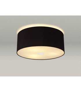 Baymont Polished Chrome 3 Light E27 Flush Ceiling With 50cm x 20cm Dual Faux Silk Shade Black/Green Olive-2