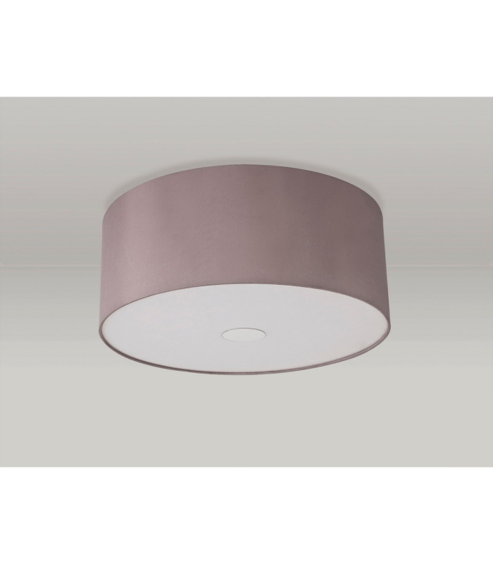 Baymont Polished Chrome 3 Light E27 Flush Ceiling With 50cm x 20cm Dual Faux Silk Shade Taupe/Halo Gold-13