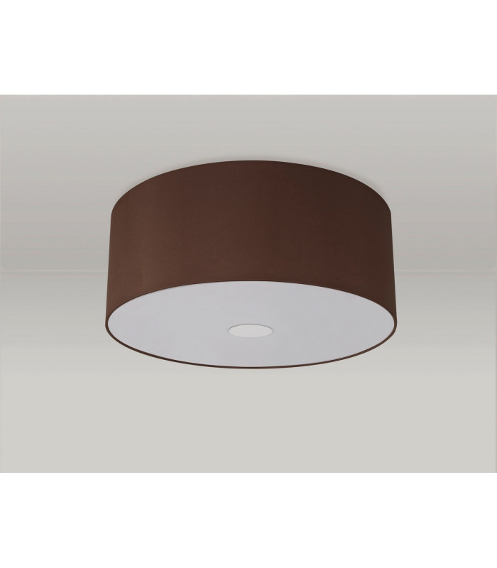 Baymont Polished Chrome 3 Light E27 Flush Ceiling With 50cm x 20cm Dual Faux Silk Shade Cocoa/Grecian Bronze-13