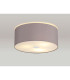 Baymont Polished Chrome 3 Light E27 Flush Ceiling With 50cm x 20cm Faux Silk Shade Grey/White Laminate-2